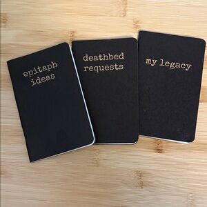 Final Notes Epitaph Idea Set of 3 Notebooks from Accoutrements Archie McPhee